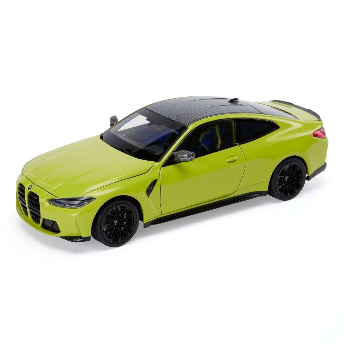 M4 ミニカー イエロー1/18 BMW M4 G82 1:18 Voiture miniature Sao Paolo Jaune Diecast + jeton